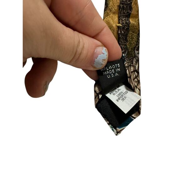 Tabasco Italy Leaning Tower Of Pisa Vintage Novelty Necktie 100% Silk - Picture 7 of 7